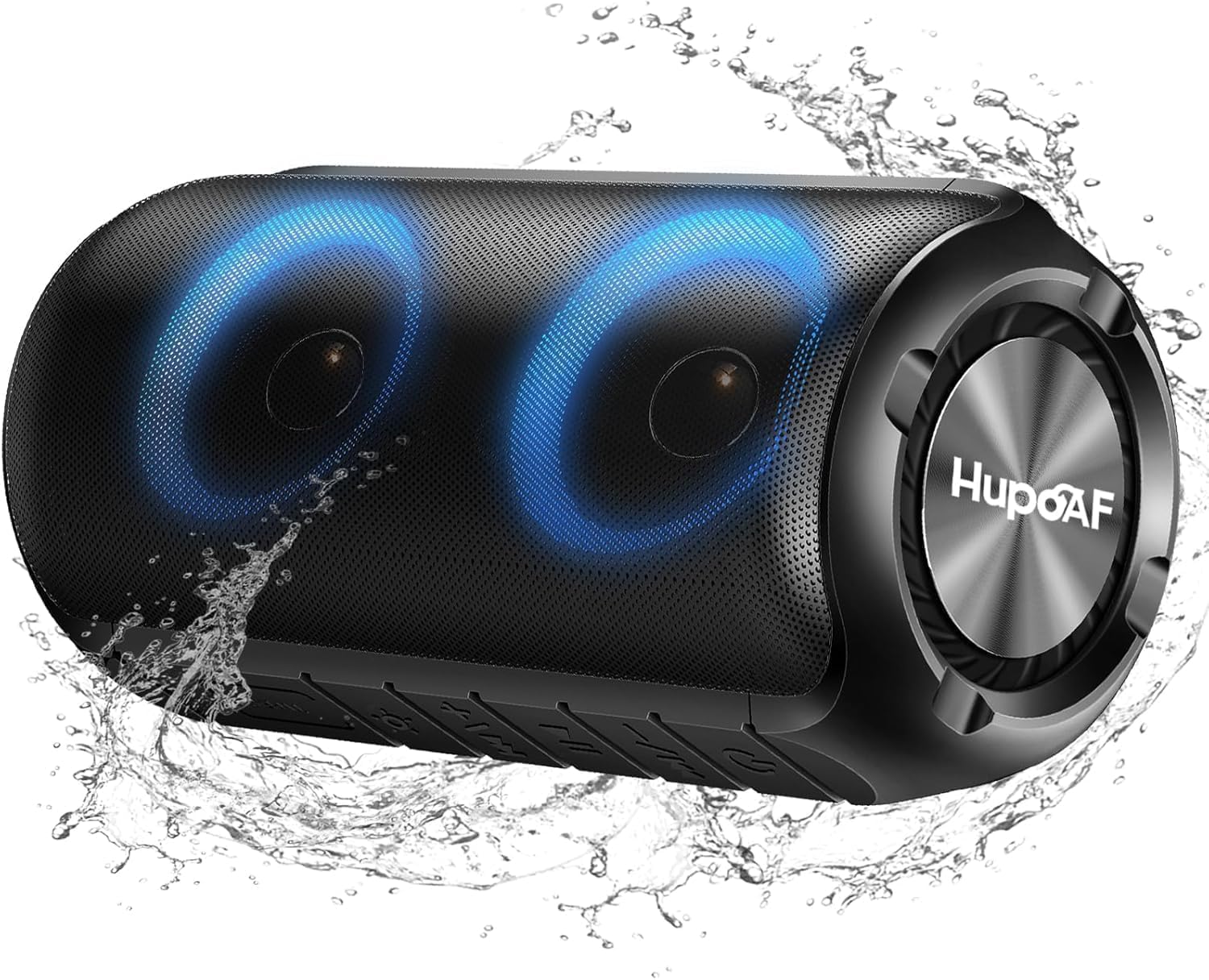 Bluetooth Lautsprecher mit Licht, RGB Blue tooth 5.3 Musikbox Tragbarer Bluetooth Box mit 20W Spitze, 52mm Durchmesser Dual Lautsprecher, IPX7 Wasserdicht Outdoor Speaker für Reisen/Party/Strand