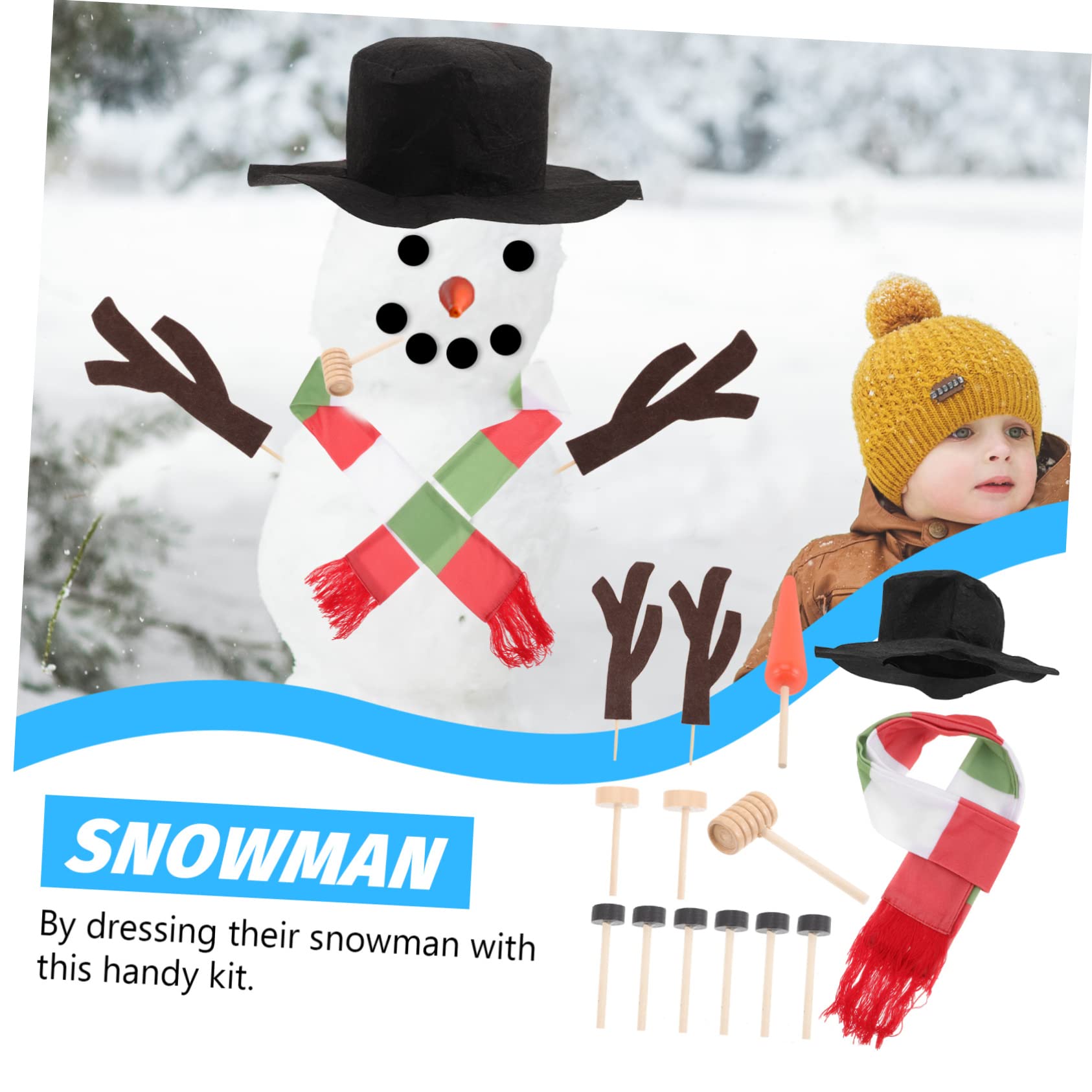 PRETYZOOM 5 Sätze Weihnachtsschneemanndekorationen Weihnachtsschmuck Schneemann Selber Machen Schneemann-bastelbedarf Schneemannmützen Zum Basteln Schneemann Bausatz Selber Machen Hölzern