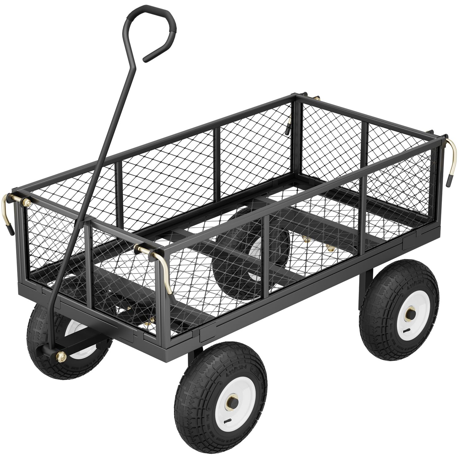 Sekey Bollerwagen Gartenwagen Titan – ECHT 350 KG Tragkraft, 3-in-1 Bollerwagen Plattformwagen mit Vollgummi-Luftreifen, Einfache Montage, Stabil und Rostfrei, 100L