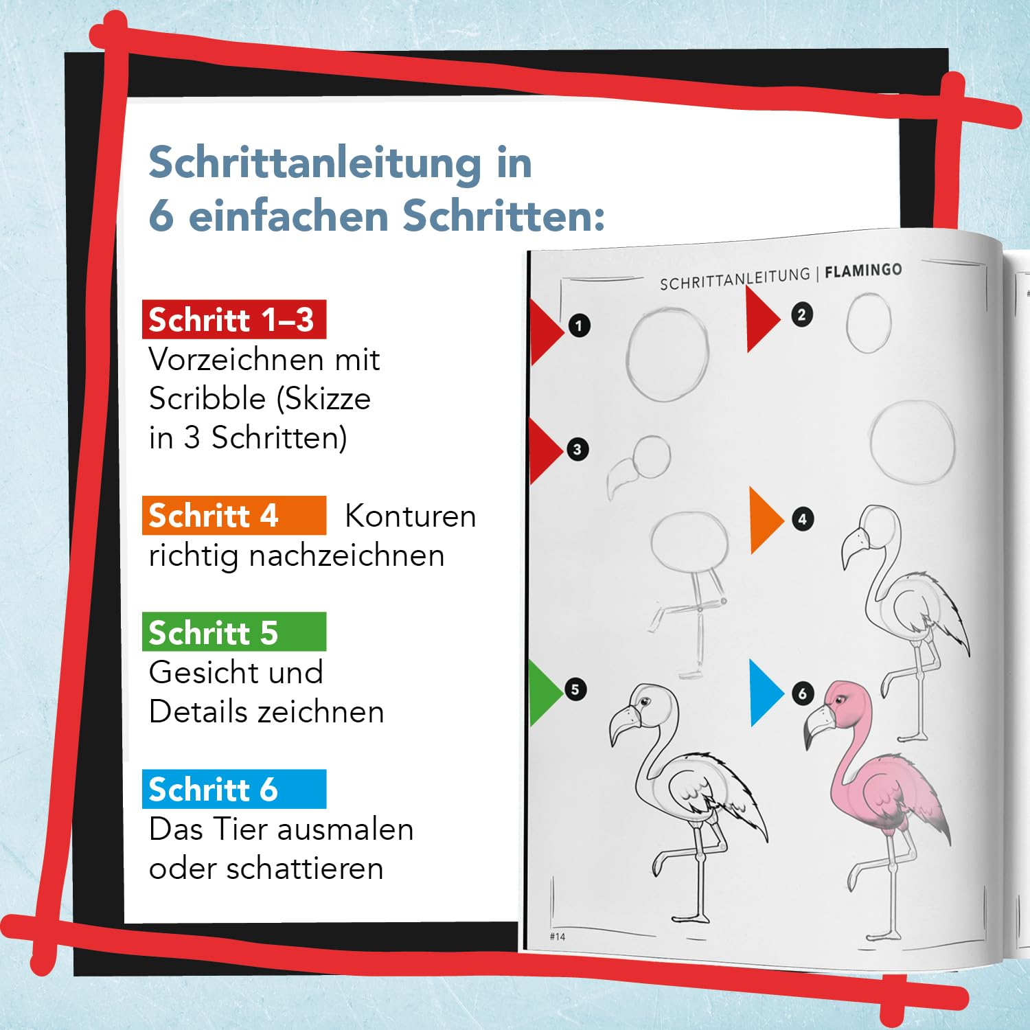 Coole Tiere zeichnen und skizzieren lernen (für Kinder ab 10 & Anfänger): Zeichenbuch mit einfachen Schritt-Anleitungen, Mitmachseiten, Checklisten & Zeichentricks (Zeichnen lernen, Band 20)
