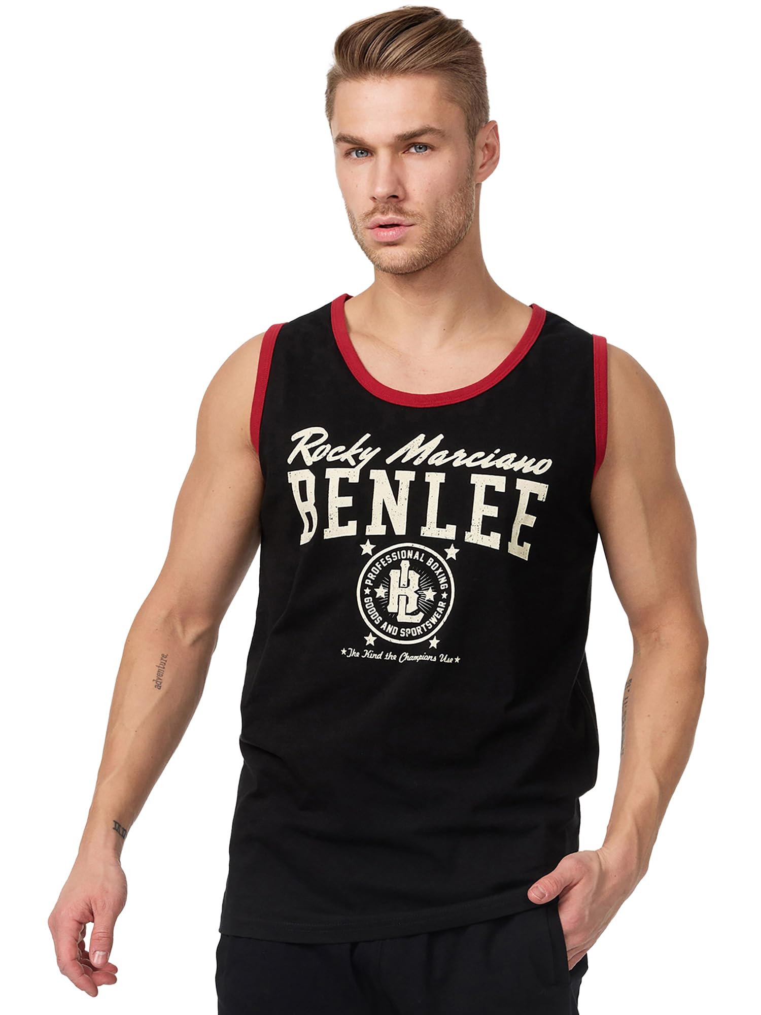 Ben Lee Rocky Marciano Men's Pittsfield Jersey Singlet - Black, 2X-Large