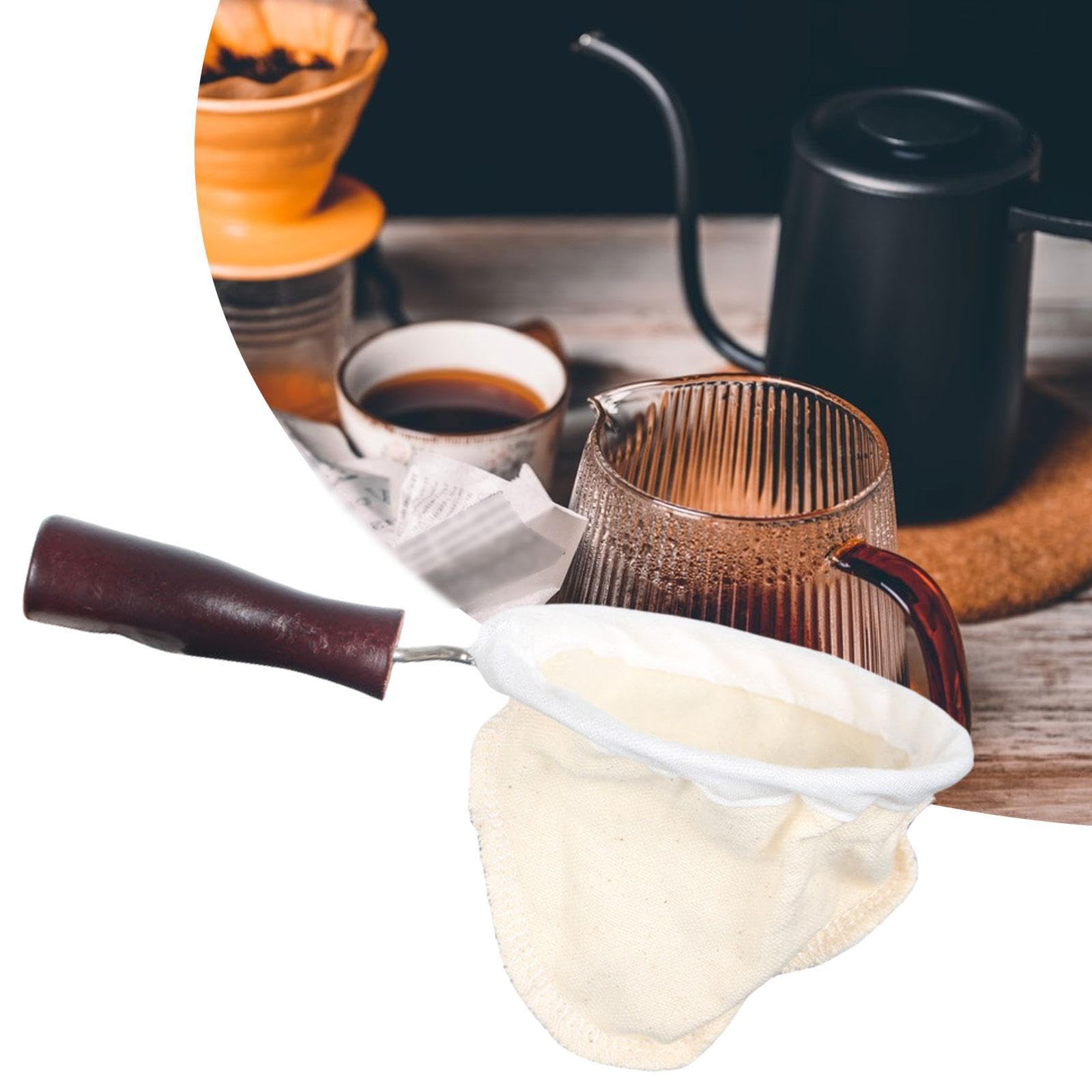 rockible 4 Filtri Da Caffè in Tessuto Riutilizzabili con Manici, per La Preparazione Del Caffè con Il Metodo a Goccia, Ideali per Viaggi E Uso Domestico, 4 pezzi