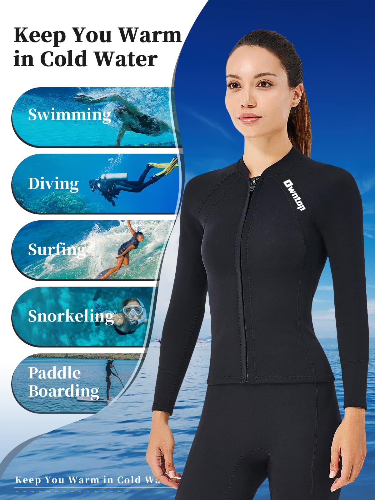 Muta Subacquea Donna Osprey Coral 3/2 Mm - Neoprene, Per Surfing E Sport Acquatici, Ginocchiere Rinforzate