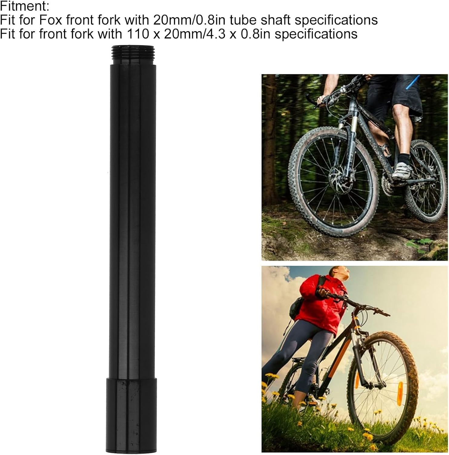 Dilwe Front Fork Axle, 110x20mm Aluminum Alloy Thru Axle Compatible with Front Fork 40, Quick Release Parts and spare parts