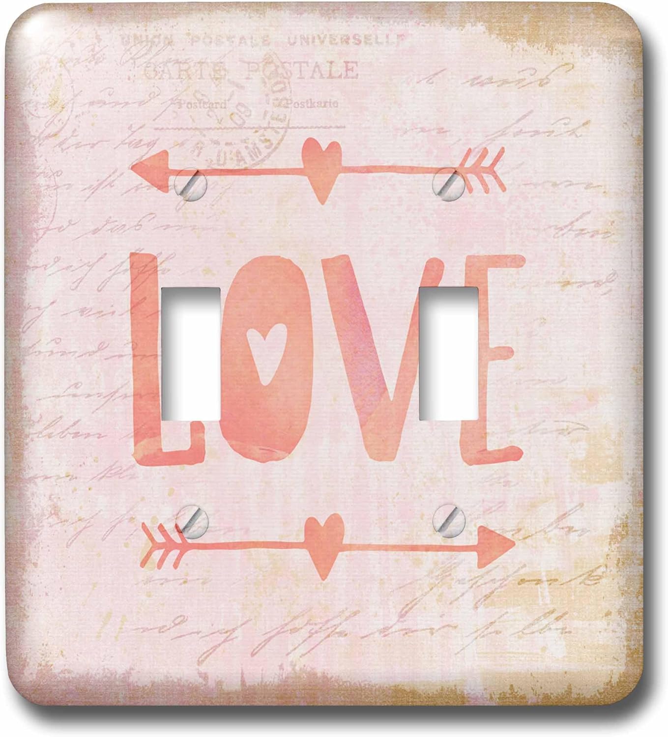 3dRose Word Love Typography Art With Arrows single toggle switch