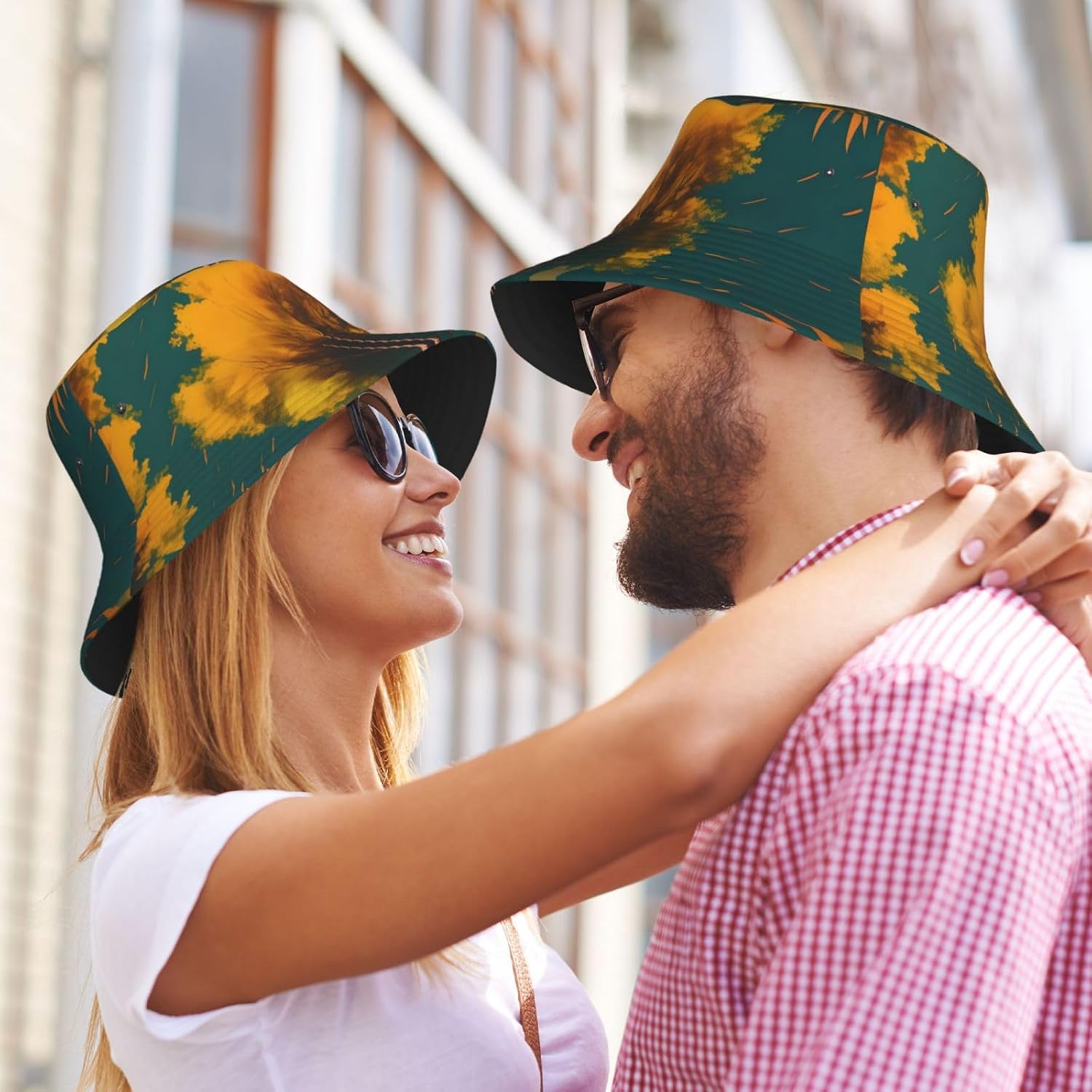 National Parks Sunshine Trees Print Bucket Hat for Men Women,Fun Sun Hats,Fisherman Outdoor Summer Travel Hiking Cap Black