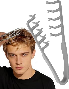 Texture Comb, Wide Tooth Hair Styling Comb for Root Volume, Volumizing Texturising Comb for Curly Hair, Bangs & Ponytail Grooming Tool for Men