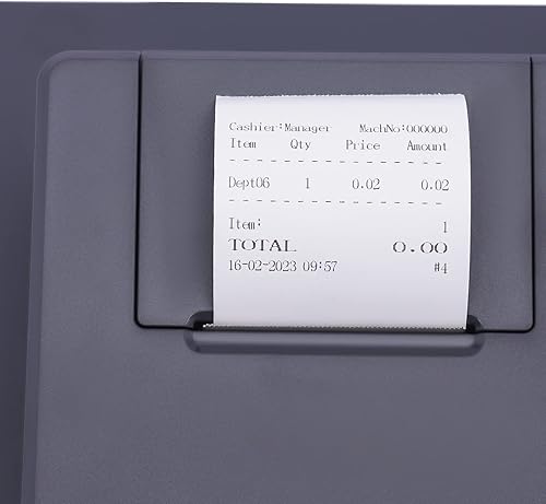 Miniatura 6 de Caja registradora electrónica de 38 llaves, caja registradora electrónica con cajón, 4 ranuras para billetes y 5 ranuras para monedas, monedero,