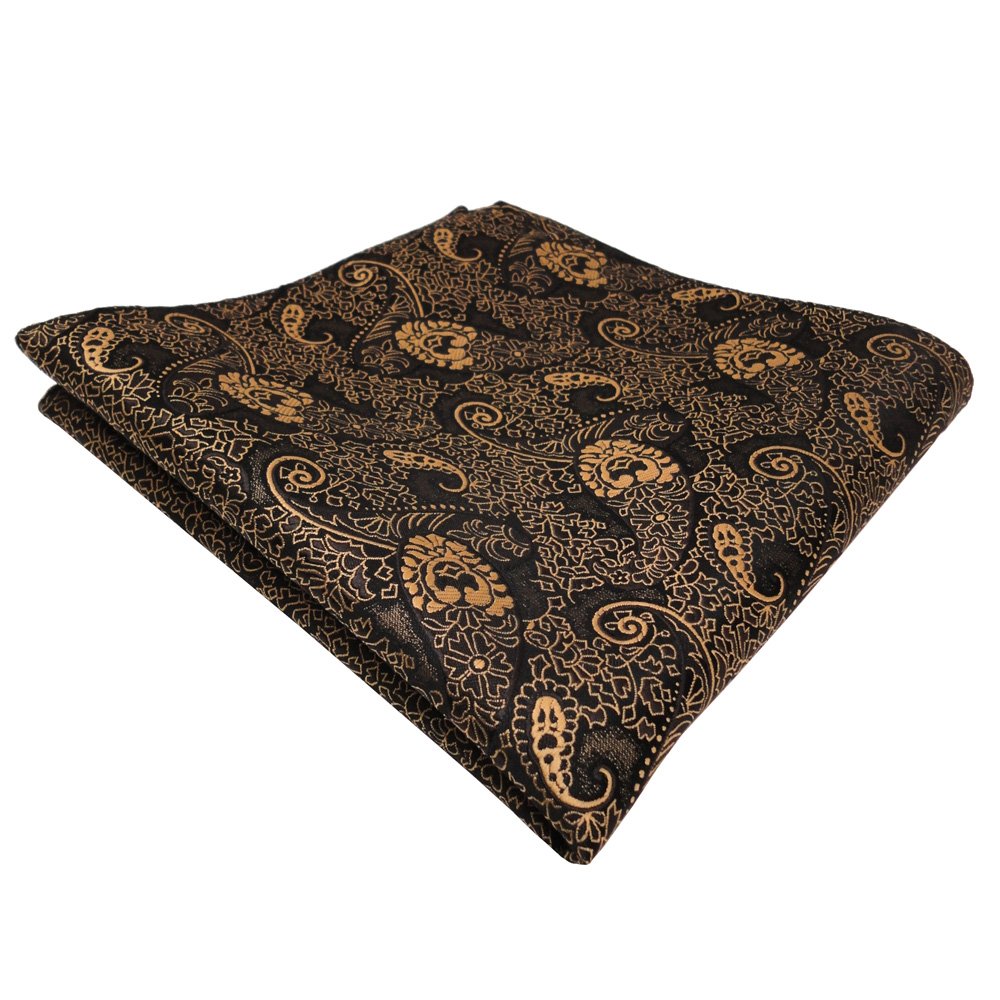 TigerTie Einstecktuch — Gold Bronze Schwarz Paisley, Polyester