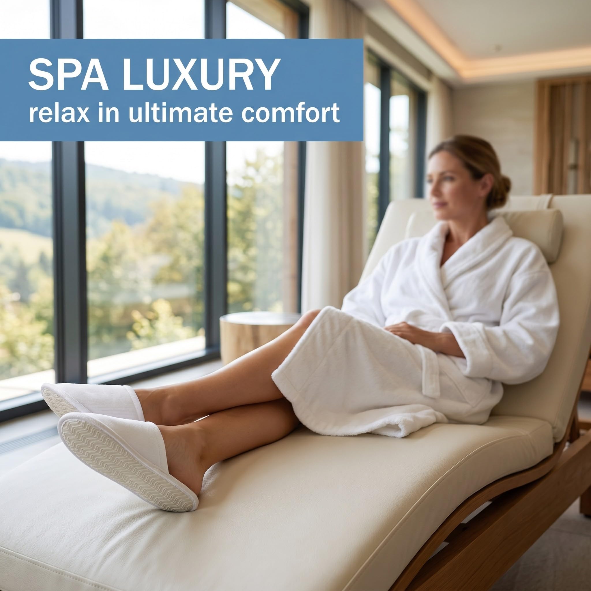 6 Paia Pantofole Antiscivolo, Pantofole Ospiti Riutilizzabili, Ciabatte Ospiti Lavabili, Ciabatte Hotel Monouso, Pantofole da Spa, Taglia unica, Spugna Premium, Misura Universale