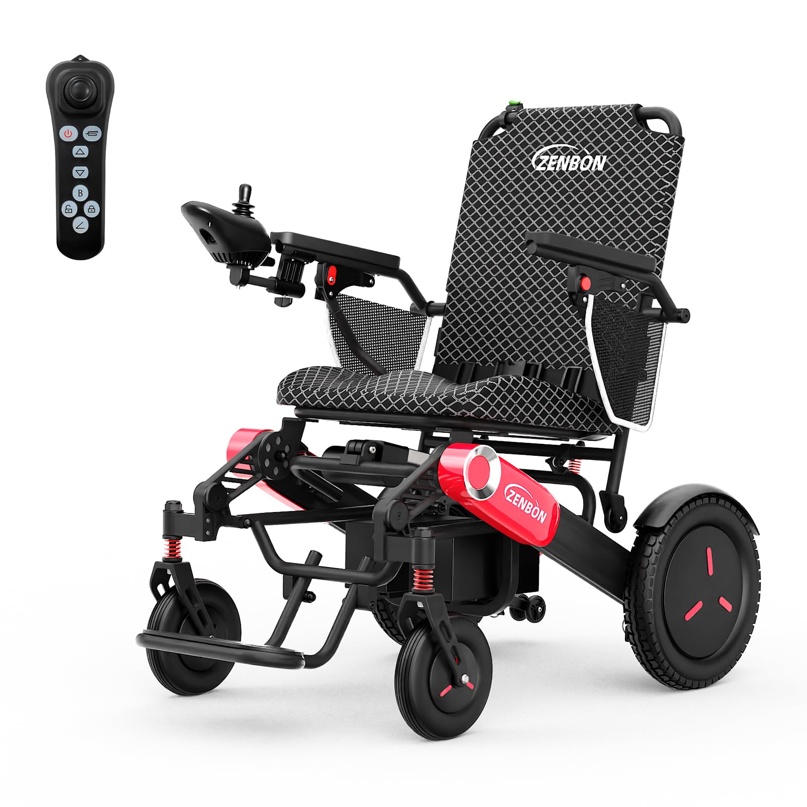 Sedia a Rotelle Pieghevole Ripiegamento Automatico: Carrozzina Elettrica per Anziani con 2 * 12AH Doppia Batteria - 700W Sedia a Rotelle Elettrica Fino a 150KG