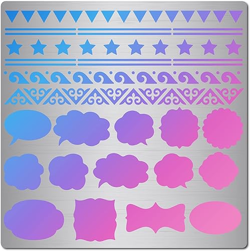 Miniatura 8 de GORGECRAFT Plantillas de troqueles de corte de acero inoxidable de 6.3 x 6.3 pulgadas, reutilizables, barbacoa, alimentos, diario, plantilla, setas,