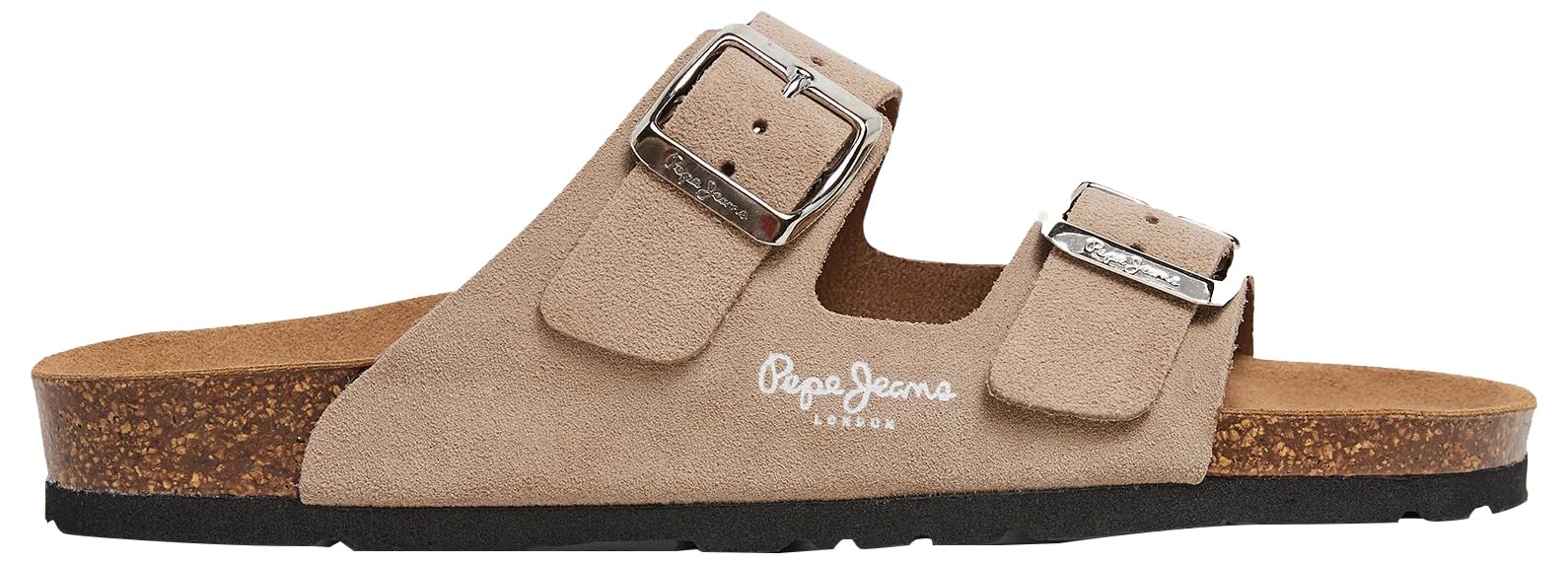 Pepe Jeans Oban Suede Double Strap Mules Unisex Beige Size 36 (3.5)