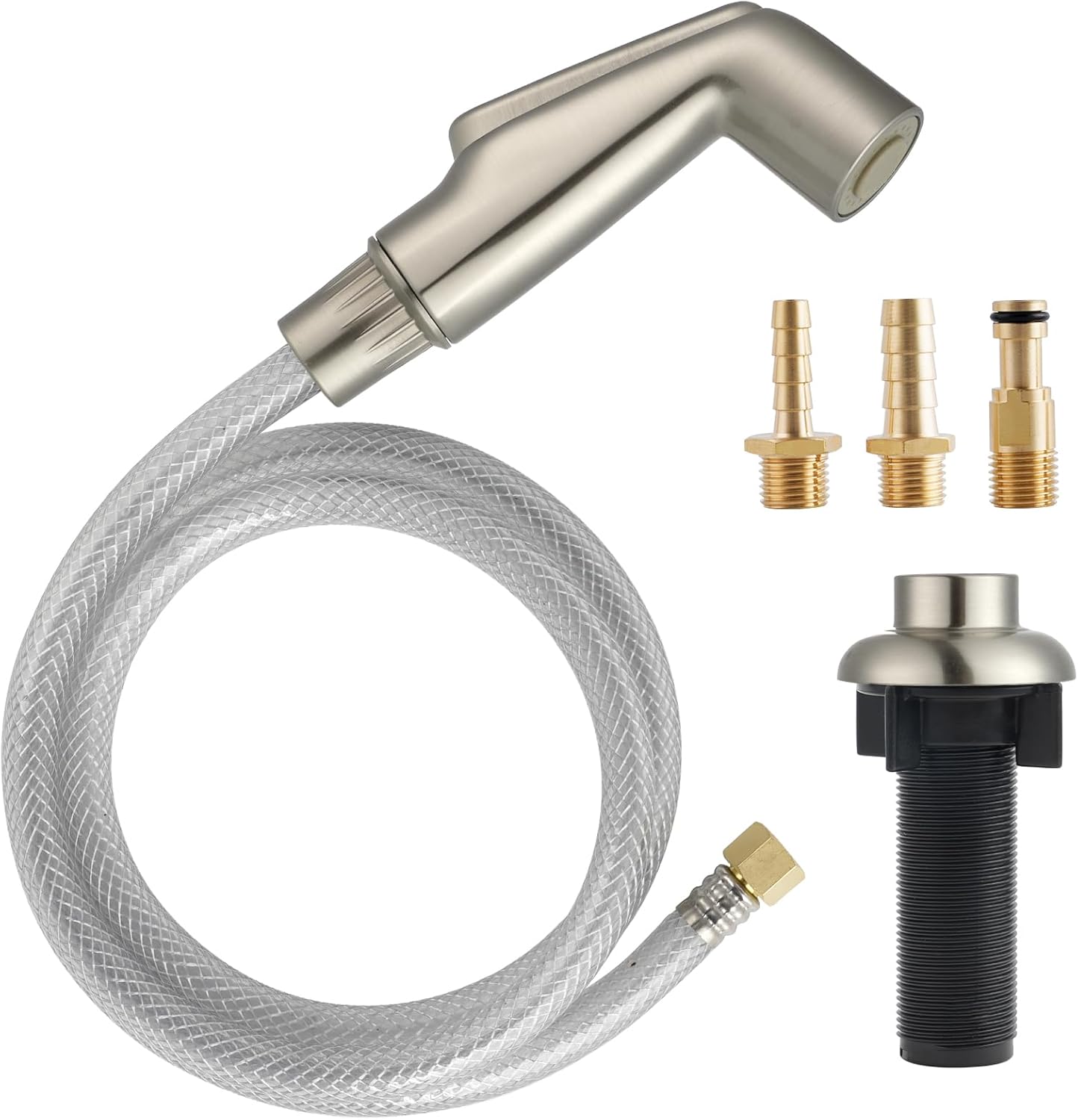 Hygie Rinse Kitchen Sink Spray Attachment/Hose/Holder Set Compatible with Moen/Delta Faucet, Kitchen Side Sprayer, Kitchen Sink Faucet Sprayer Replacement, Brushed Nickel
