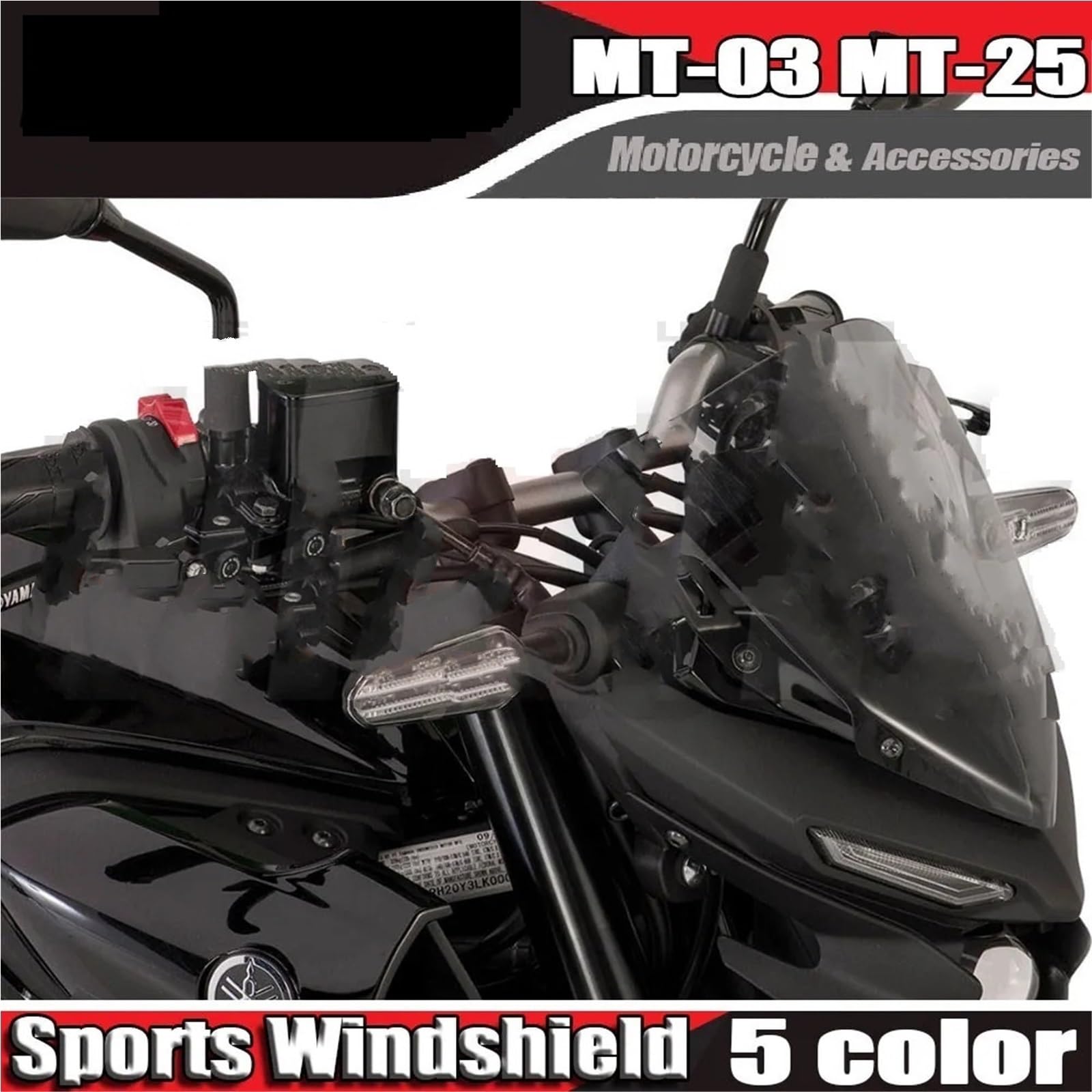 Spojler przedłużający szyba przednia Motocykl Sport Touring Przednia szyba Viser Visor Deflektor wiatru Pasuje do YAMAHA MT25 MT03 2020-2025 MT25 MT-03 2024 Przednia szyba motocyklowa(Clear)
