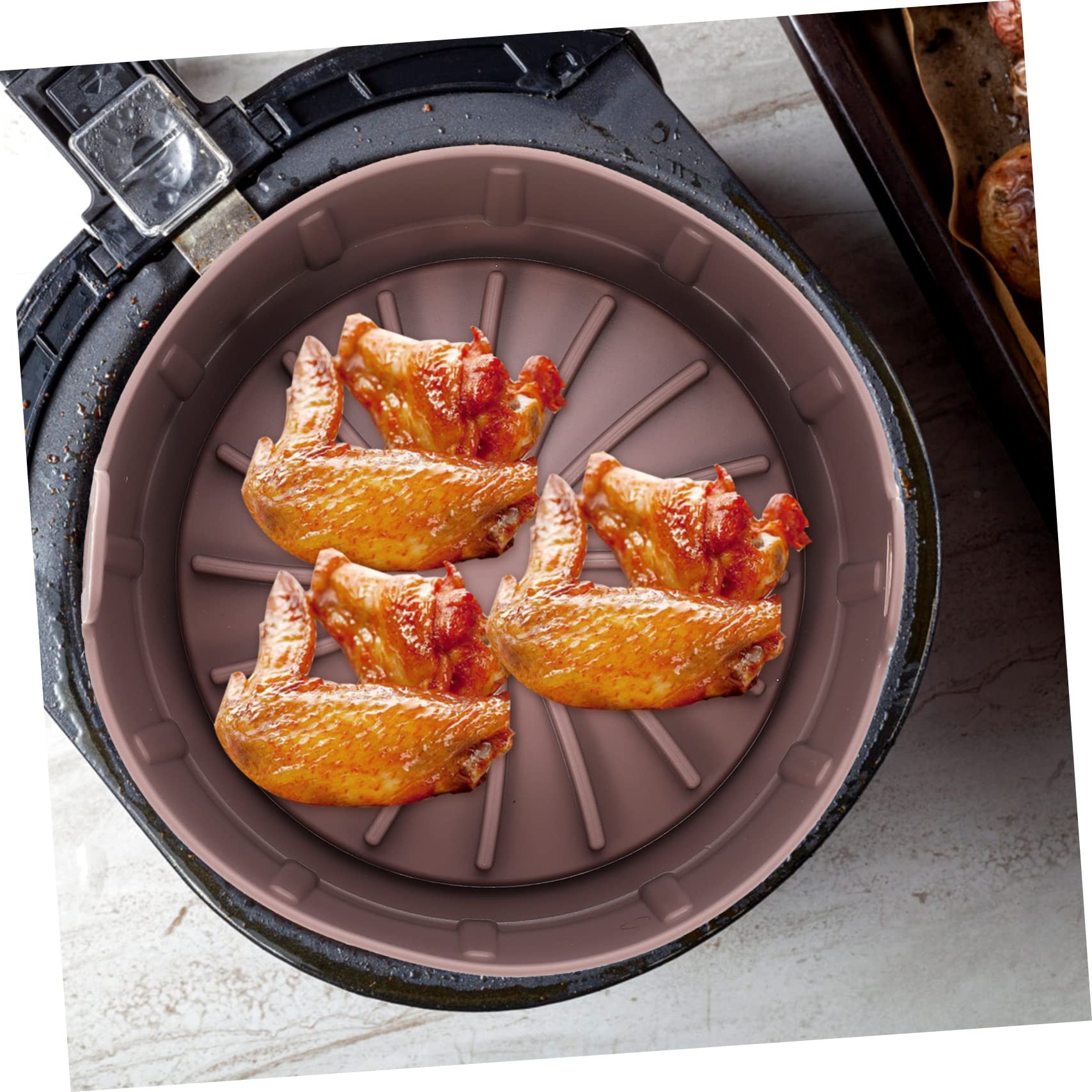 Riutilizzabile in Silicone Per Friggitrice Ad Aria Accessori Cottura Al Forno Per Alette Di Pollo Hamburger Pesce E Gamberetti