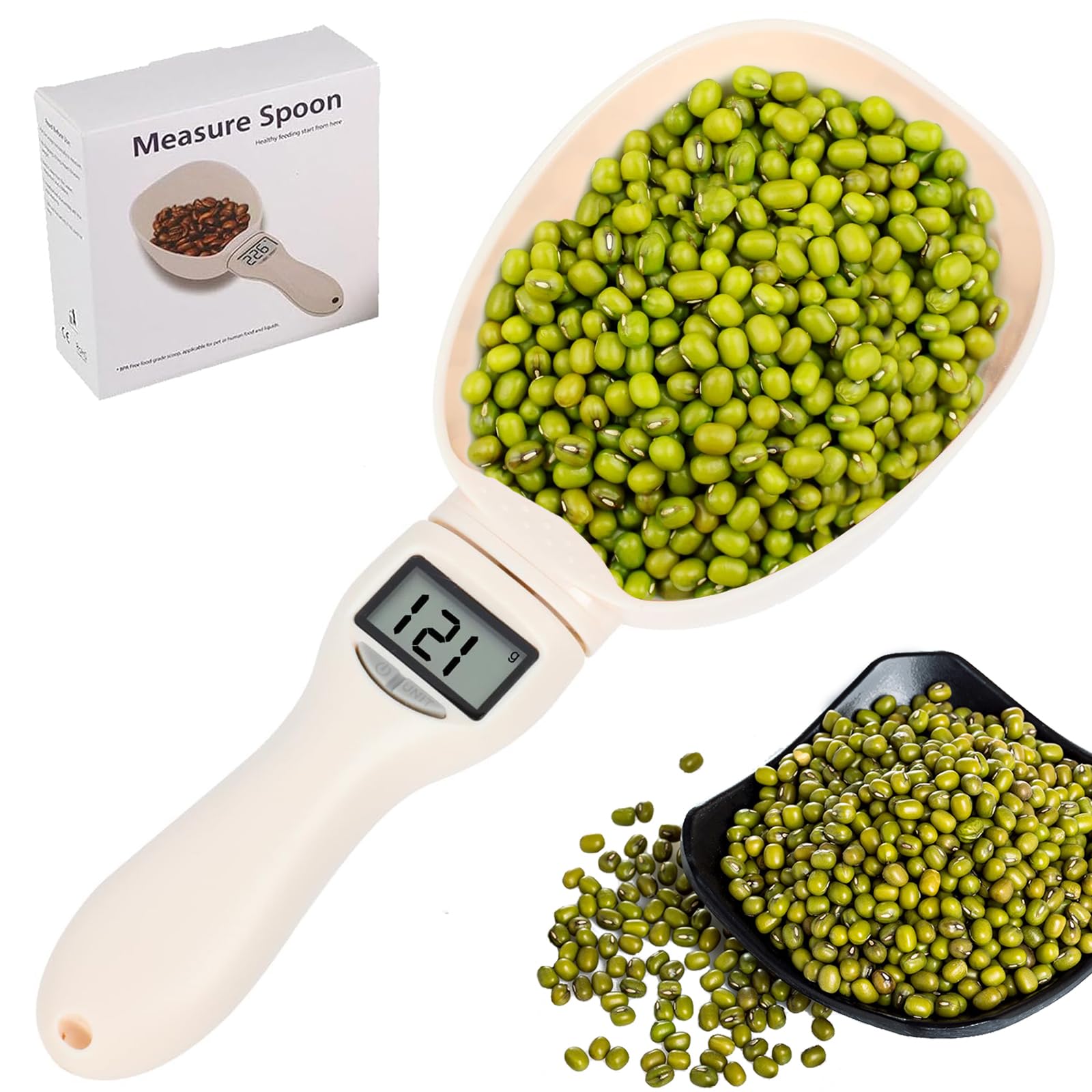 IFIAM Digital Measuring Spoon, Weighing Spoon Scale 800g-0.1g High Precision Digital Food Measuring Scoop Scale, for Kitchen Gadgets and Daily Meals, Dog Cat Food