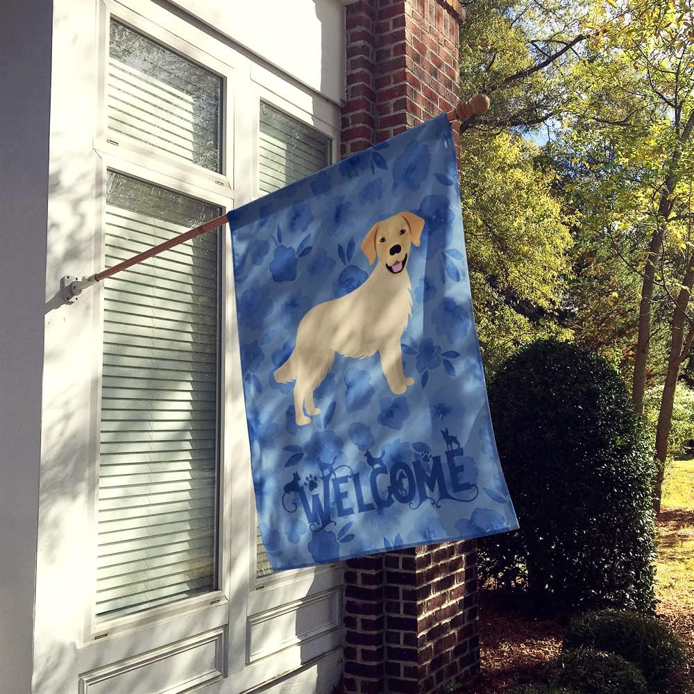 Caroline's Treasures CK6081CHF Golden Retriever Welcome House Flag Large Porch Sleeve Pole Decorative Outside Yard Banner Artwork Wall Hanging, Polyester, House Size, Multicolor