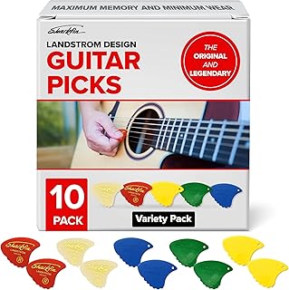 Landstrom Design Sharkfin Guitar Picks Variety Pack (10 Pack) | 3 Play Edge Design for Various Tones | Premium Nylon Acoustic & Electric Guitar Picks | The Original & Legendary Sharkfin from Sweden