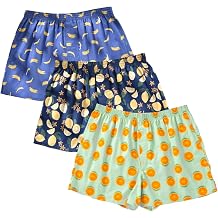 Mens Boxer Shorts for Men 100 Cotton Funny Sleep Short Pajama | Inseam,Woven,Pattern,Plaid Pajamas,Multipacks