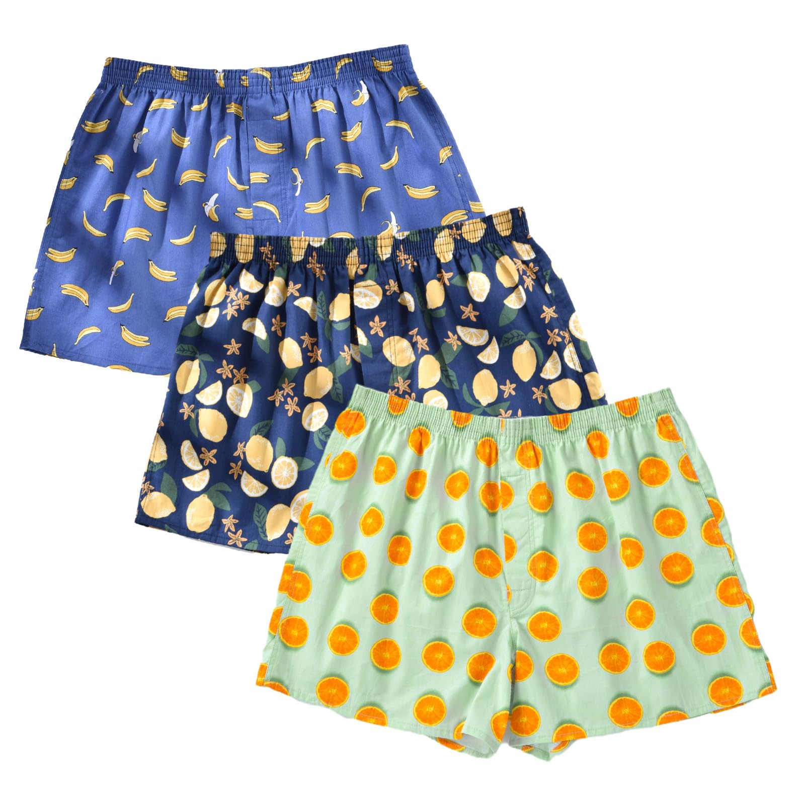 Funny Sleep Short Inseam Woven Pattern Plaid Pajamas Multipacks
