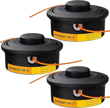 3Pcs 25-2 Bump Feed Trimmer Head 4002 710 2191 for Stihl AUTOCUT 25-2 FS55 FS55R FS56 FS56RC FS90 FS90R FS91R FS94R FS100RX FS110 FS111R FS120 FS130 FS70 FS70R FS80 FS85 Weed Eater 4002 710 2108