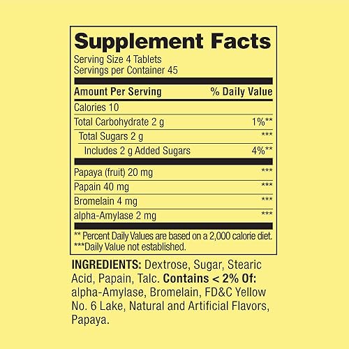 Miniatura 3 de Spring Valley Enzimas de papaya masticables 180 unidades, apoyo ayuda a la digestión y absorción de nutrientes, enzimas para la digestión, paquete