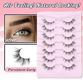 Cat Eye Lashes Wispy Eyelashes Manga Cat Eyelashes Natural Look 15mm Wispy False Lashes 3D Volume Fake Eyelashes Anime Lash Soft Faux Mink Lashes 7 Pairs Lashes Pack Siligli