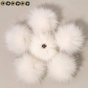 Amazon.com: Pack of 6 Detachable Faux Fox Fur Pom Poms for Hats