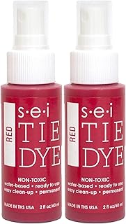 S.E.I. Red Tie Dye Spray Bottle: 2oz. Non Toxic Fabric Dye Spray, DIY Permanent Clothing Dye, Ready to Use Tie Dye Supplies - 2 Pack
