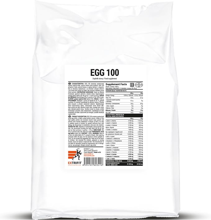 EXTRIFIT エッグプロテイン 1kg 33食分 乾燥卵白 100% 卵白パウダー
