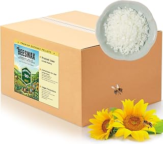 양초 제작용 밀랍 펠렛 - 2.3kg(5파운드)/4.5kg(10파운드)/18.1kg(40파운드) - 양초, 립밤 및 스킨 케어를 위한 천연 밀랍 - DIY 프로젝트를 위한 화이트 밀랍 - 초보자 및 전문가에게 이상적(18.1kg(40파운드))