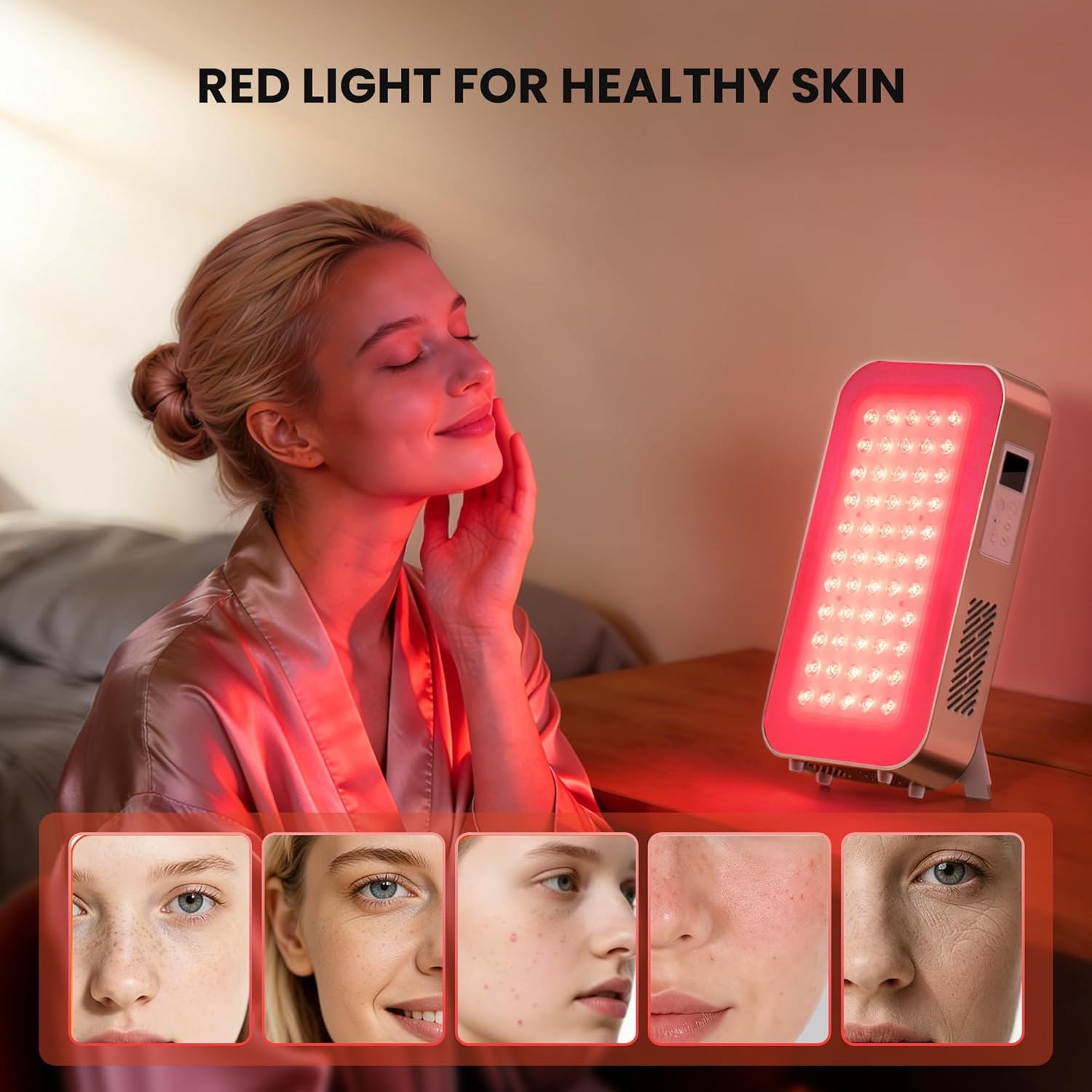 Red Light Therapy Panel - 660nm & 850nm Infrared Light Therapy Lamp with Smart App Control, 55 LEDs High Power Device at Home for Body, Face, Recovery, Skin Health, 115W (PRO100)
