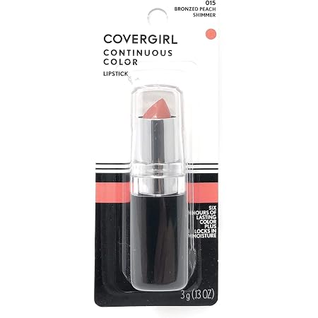 CoverGirl Continuous Color Lippenstift Bronzed Peach 015 – Klassischer Lippenstift, 0,13 Oz (ca. 3,7 G)