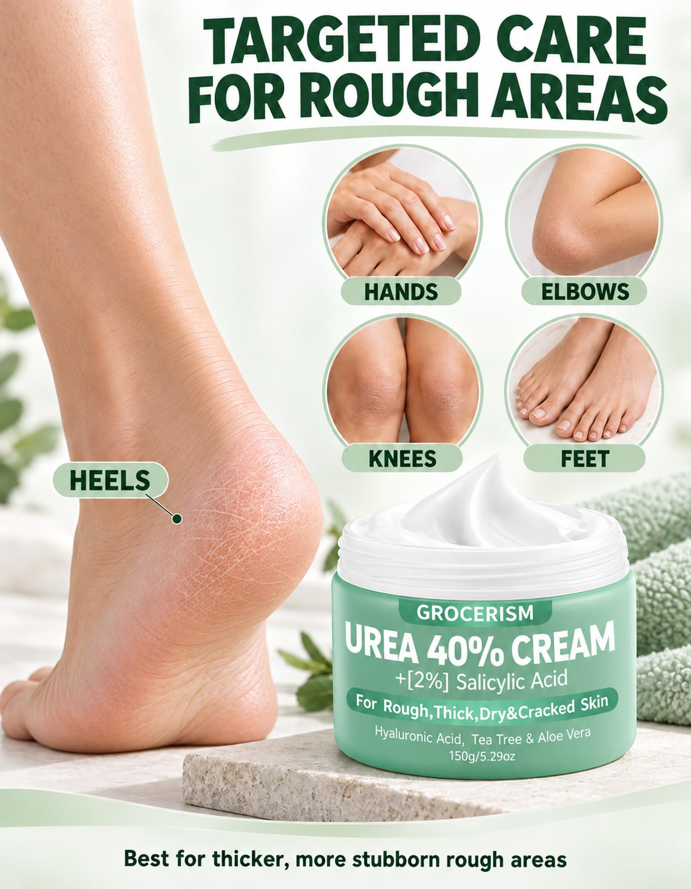 Grocerism Urea Cream - 40% for Soft Feet & Hands -5