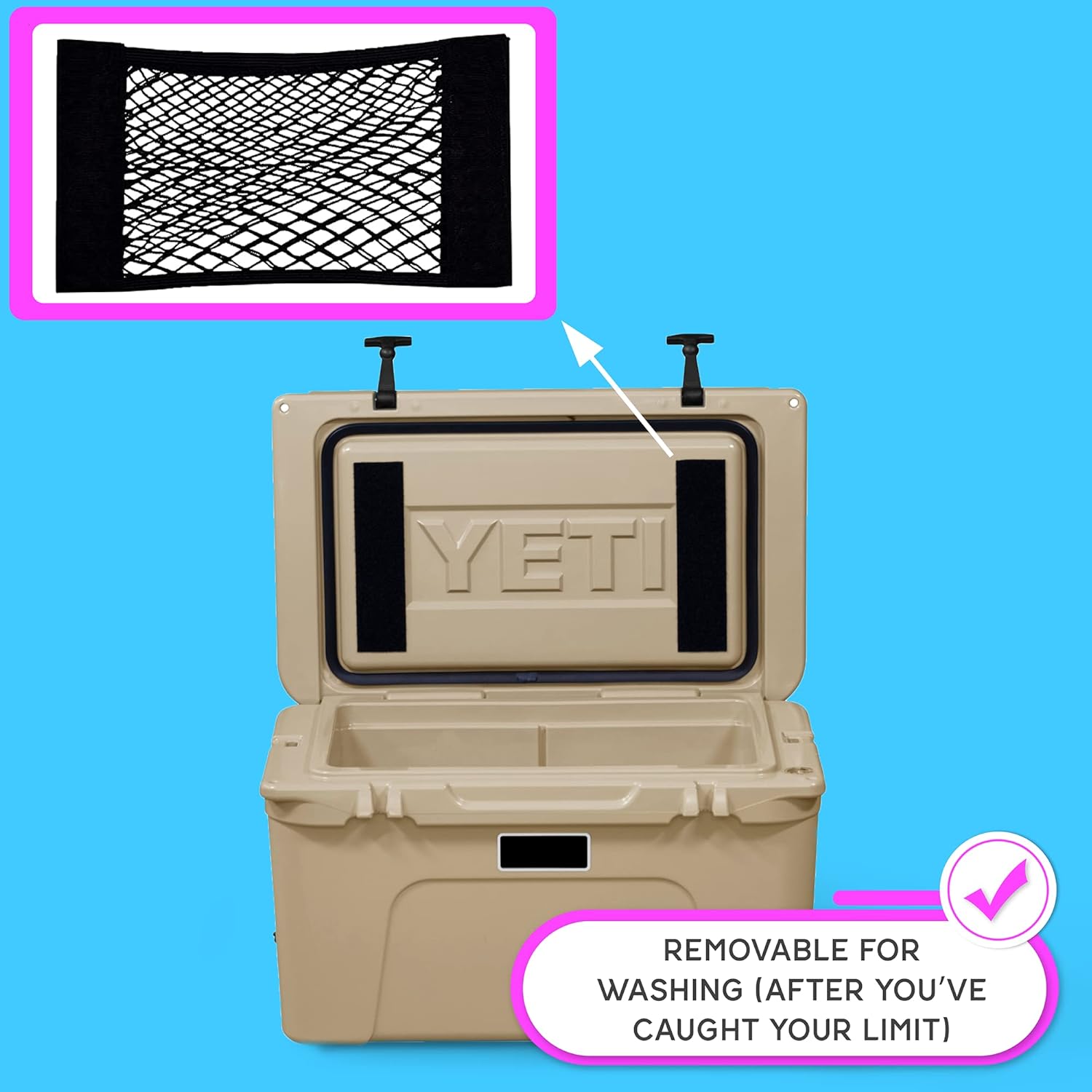 Above Sea Level Cooler Basket and Net Designed for Yeti Haul - Keeps Food Dry, Perfect Fit, Stay Organized, Highly Durable, Tight Weave