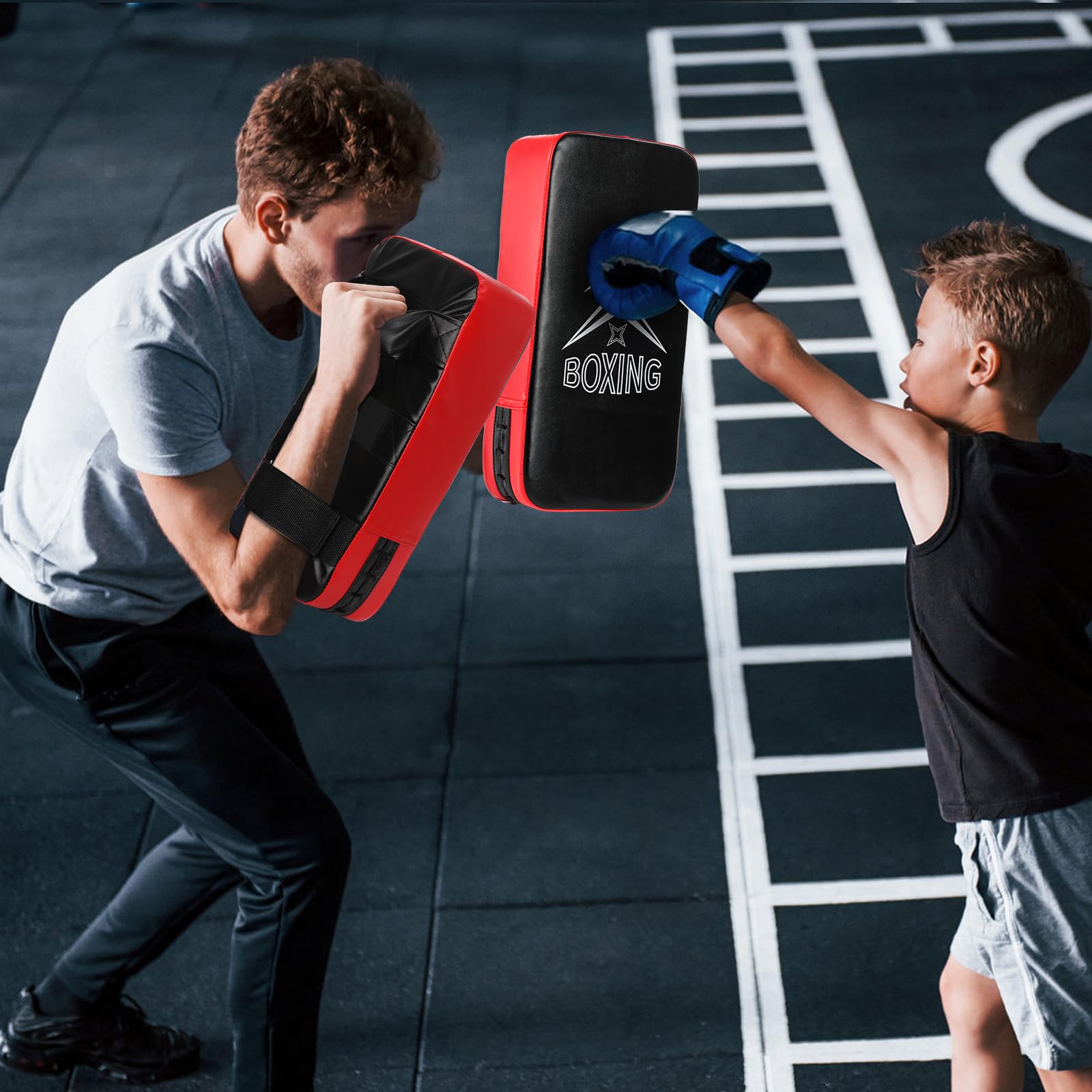 ZOOFOX 2-in-1 Punching Mitts and Kick Pack Set, Curved Focus Mitts and Taekwondo Kick Pad, Adjustable Strike Shield Arm Pad for Muay Thai and MMA