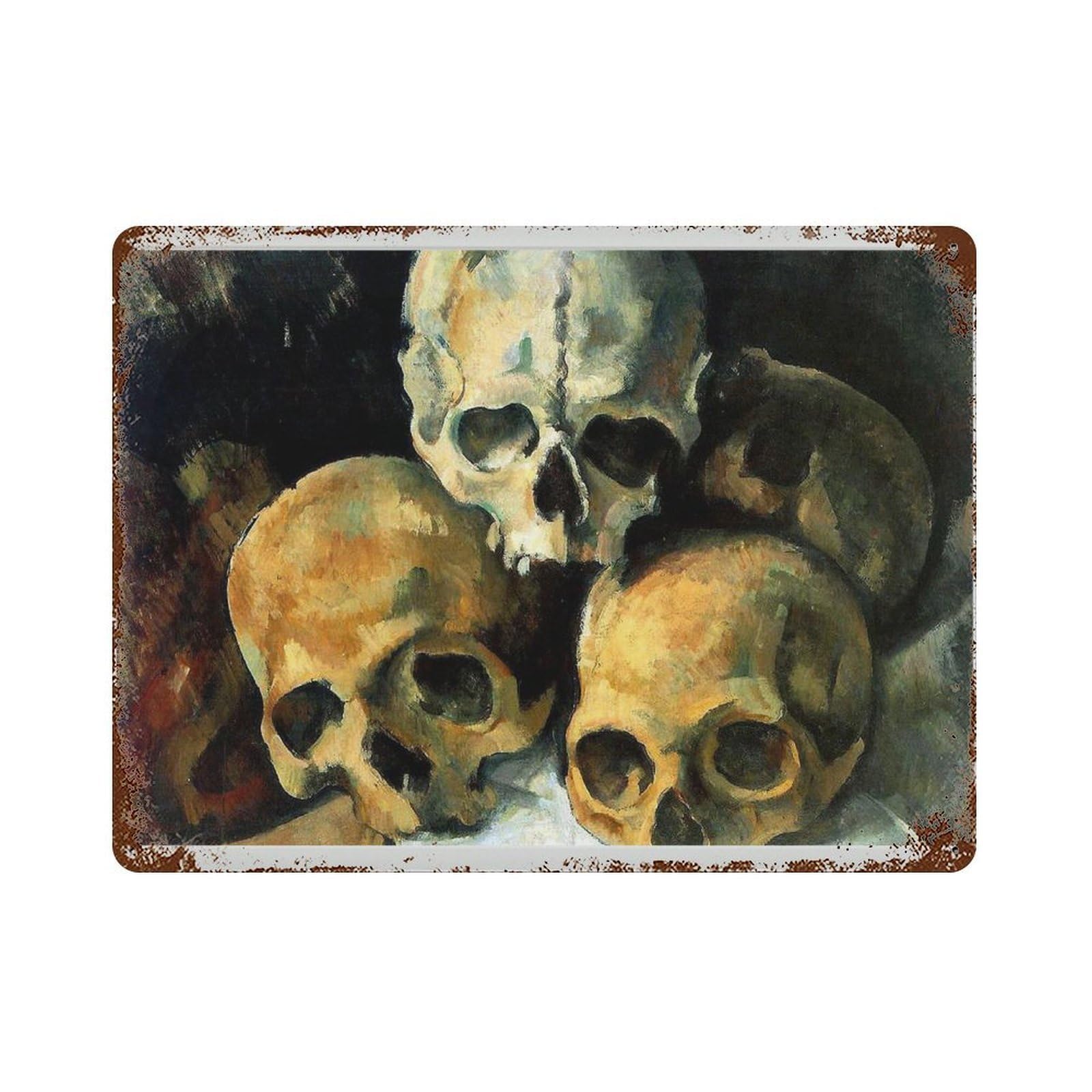 xiaoxiaoshen Gothic Skull Painting_ Spooky Vintage Wall Decor Art Metal Tin Poster Modern Home Decor Art Home Bar Shop Decorations Vintage Sign 30x40cm