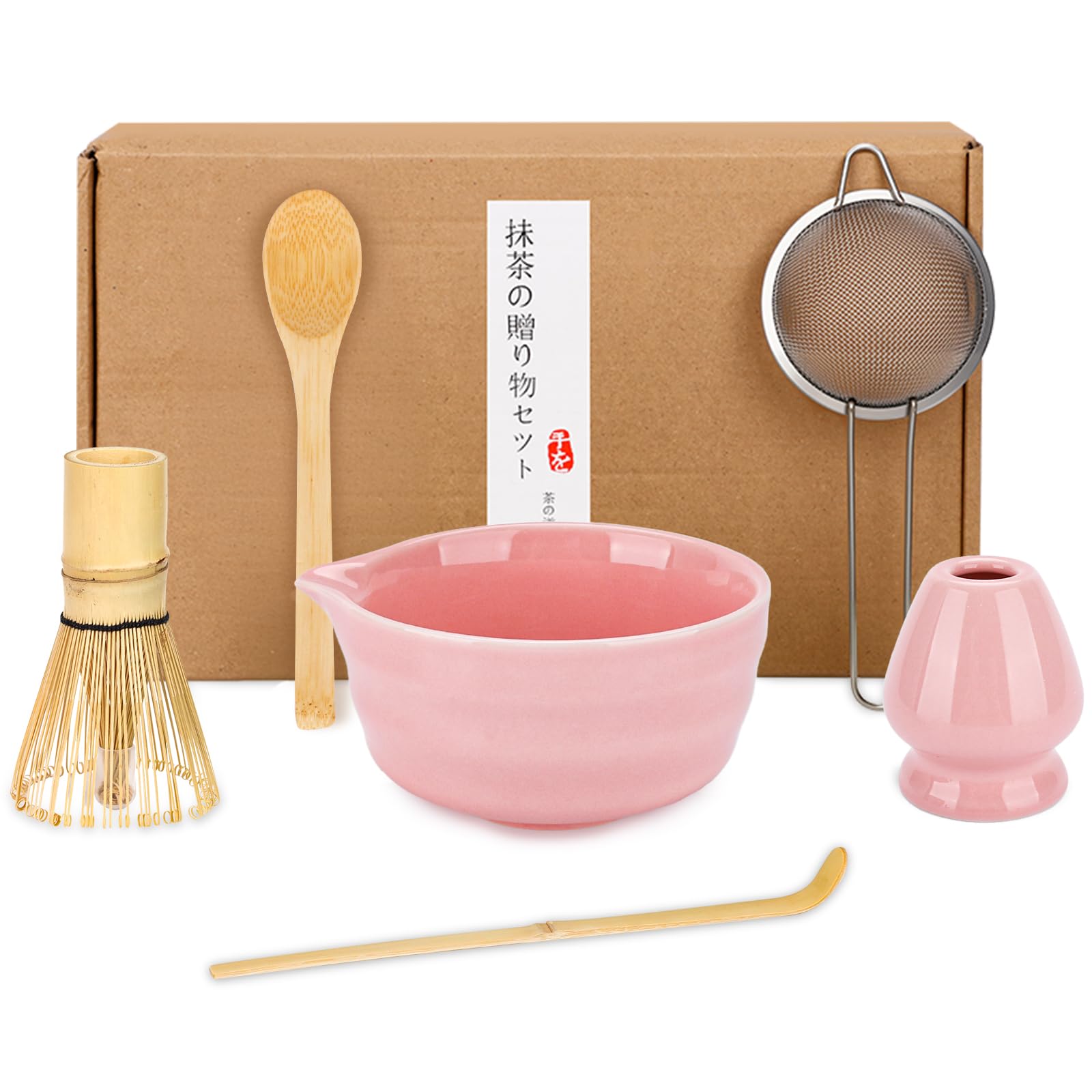 Set de Matcha,Set Completo para Ceremonia del Té con Cuenco (Diseño Pico de Águila),Batidor de Bambú,Tamiz,Cuchara y Accesorios,Kit de Regalo para Amantes del Matcha,Uso en Hogar,Oficina o Cocina