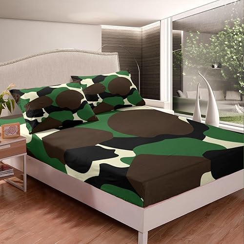 Miniatura 7 de Erosebridal Juego de ropa de cama tamaño Queen, diseño de arcoíris Kawaii para niños y niñas, diseño de catoon con estrellas lindas, sábana bajera