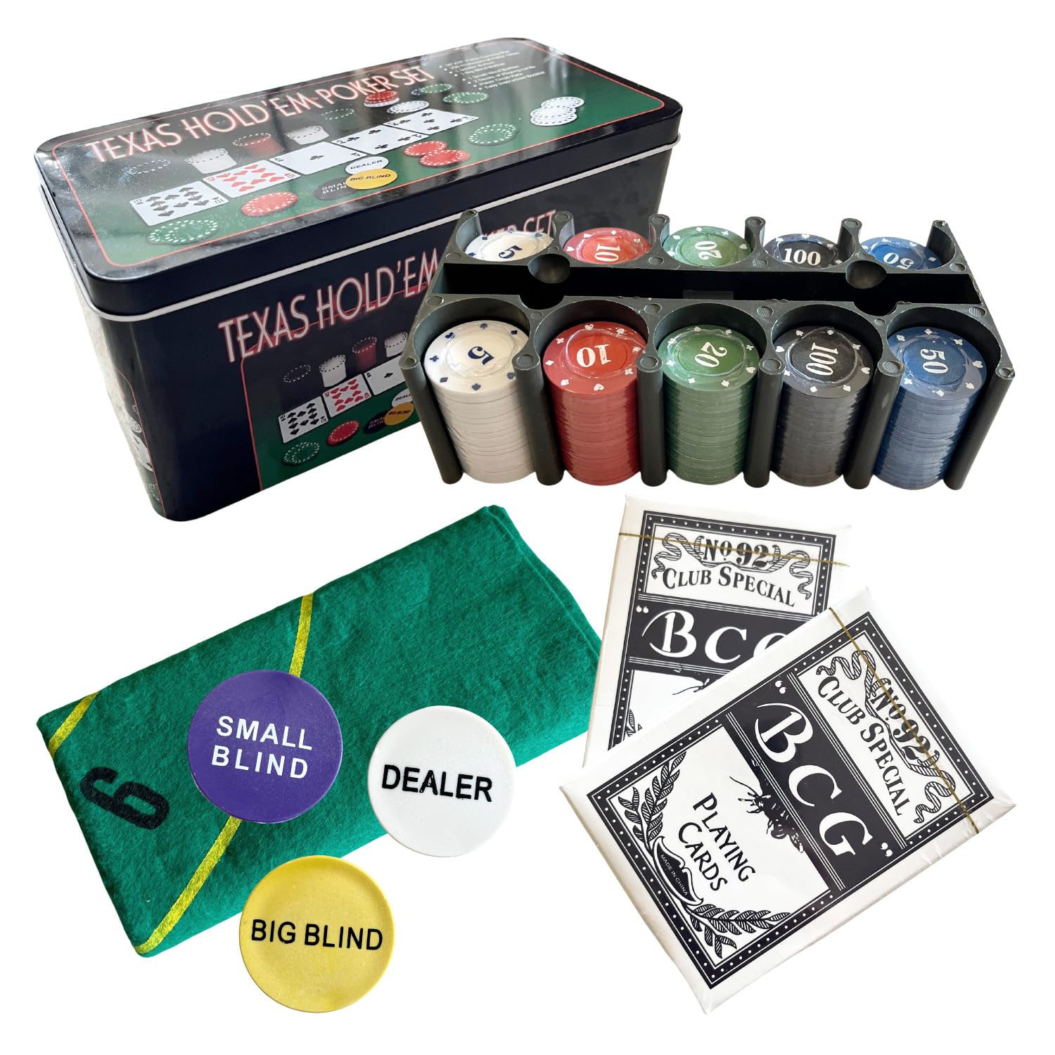 AUTOZOCO Set de Póker, Juego de póker Completo, Juego de Blackjack