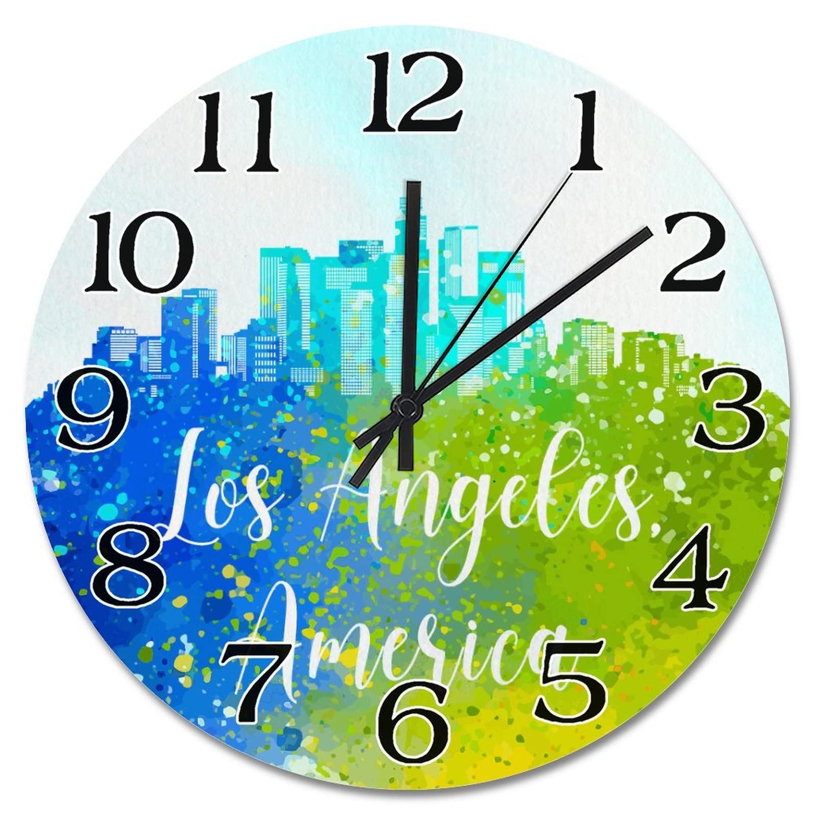 Horloge murale Los Angeles sans fil pour habiller un mur vide sans travaux ni branchements