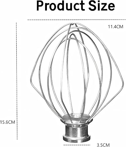 Miniatura 2 de K45WW - Batidor de alambre para batidora de pie inclinable, repuesto para KitchenAid, agitador de crema de huevo de acero inoxidable, batidor de