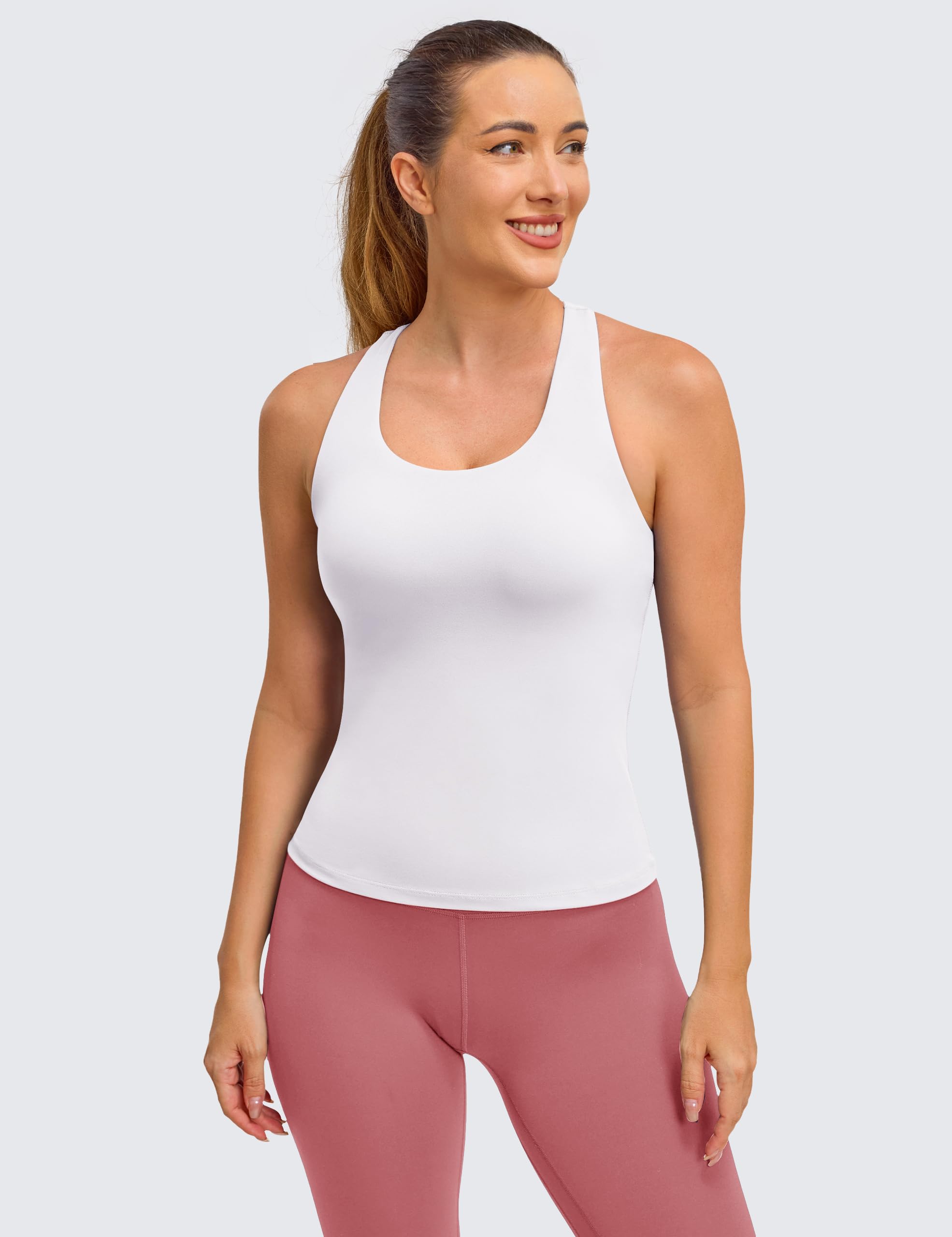 BAYDI Clouduxi Canotta da allenamento da donna con reggiseno integrato, canotta senza maniche per palestra