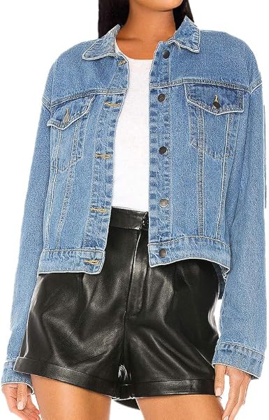 Casual e versatile giacca jeans corti donna : Amazon.it: Abbigliamento