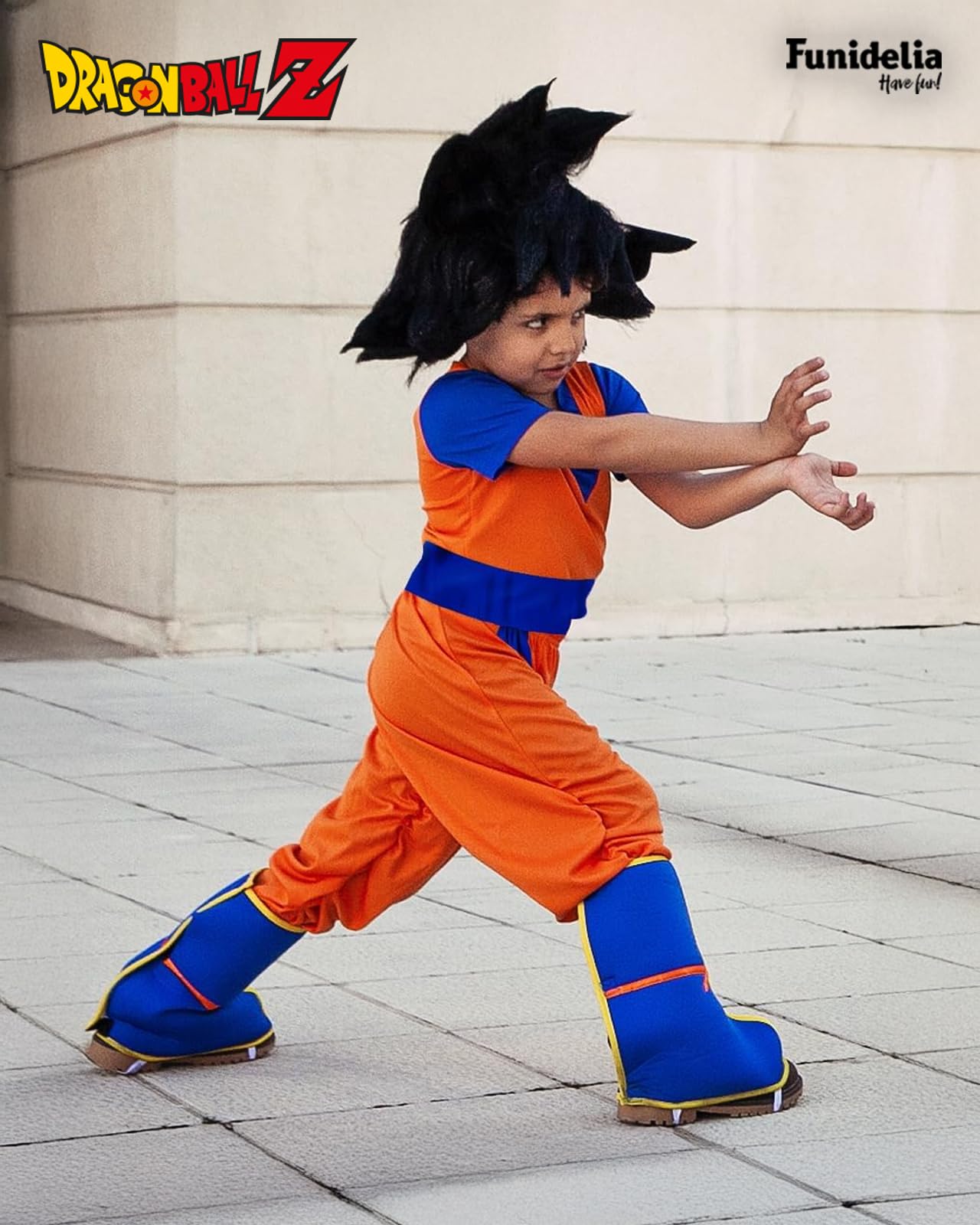 Funidelia | Déguisement Sangoku - Dragon Ball pour garçon Son Goku, Manga, Dessins Animés - Déguisement pour enfant et accessoires pour Halloween, carnaval et fêtes - Orange