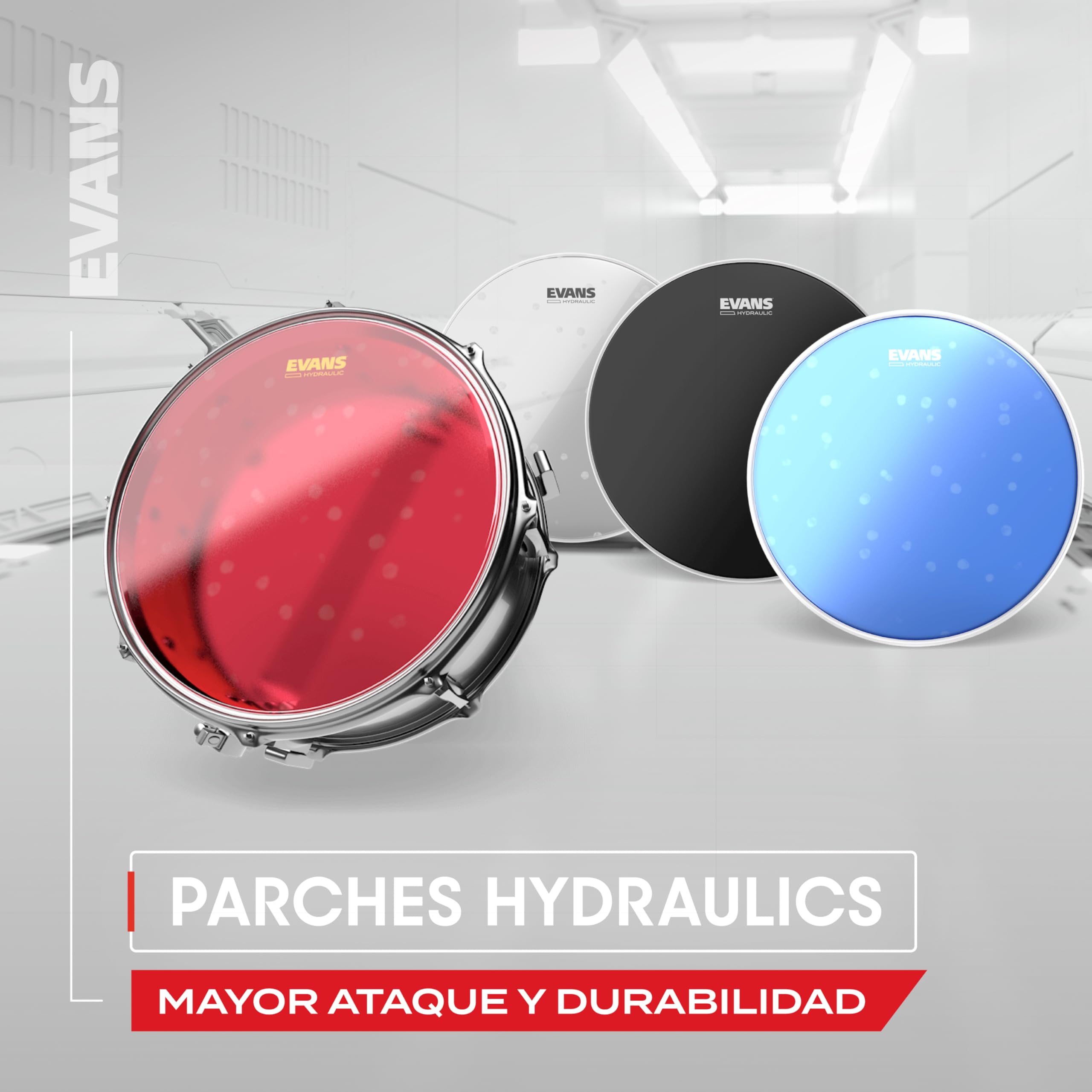 Evans Parche hidráulico rojo, 14 pulgadas