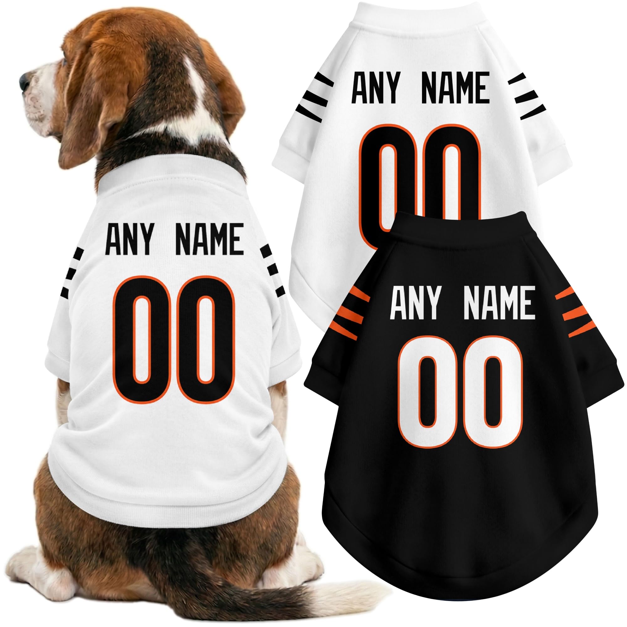 Cincinnati Dog Clothes Jersey Style Custom Pet T Shirt with Personalized Name Number for Small Medium Large Dogs