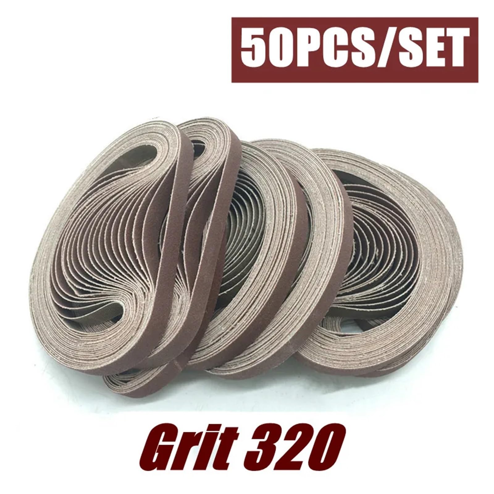 50 Sztuk 15 * 452MM Pasy Szlifierskie 40-800 Grits Papier Ścierny Opaski Ścierne Do Szlifierki Drewno Miękki Metal Szlifowanie Polerowanie(320)