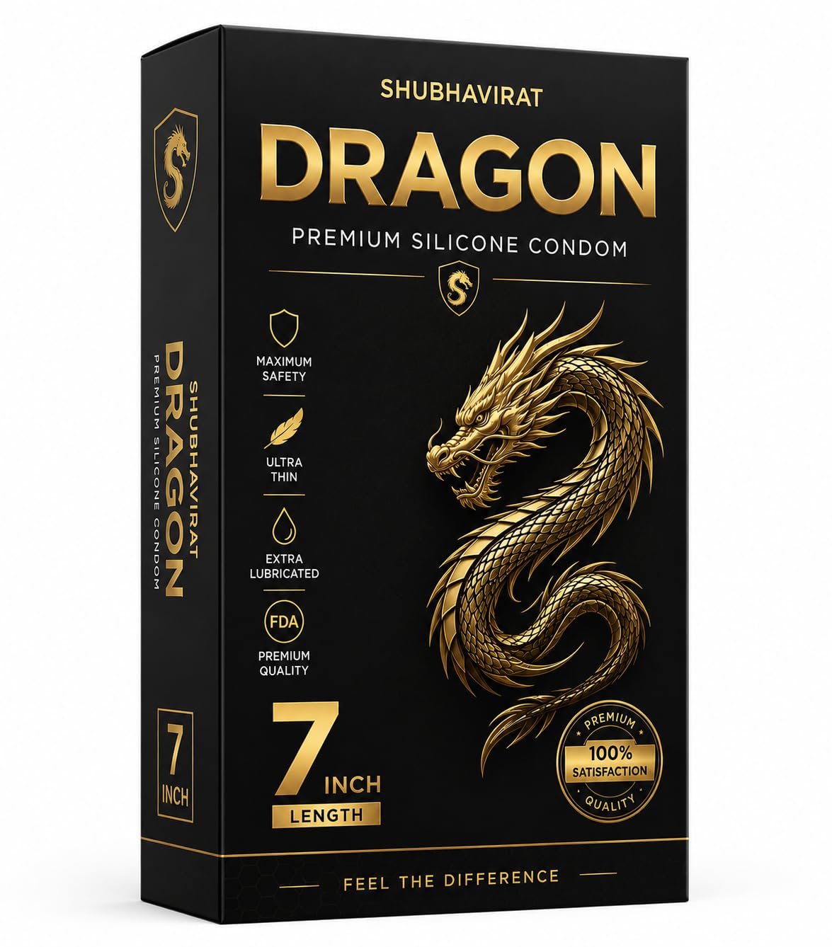 Premium Dragons Condom, 7 Inch, Silicone, Natural Color, Extra Pleasure, Textured, Unflavoured, for Men-picture-17